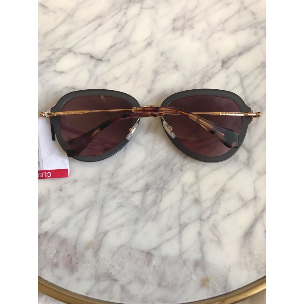 Miu Miu Pilot Aviator Sunglasses MU03QS-TWH3G2 - Picture 3 of 7